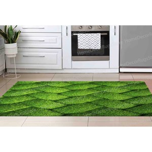 Tapis en velours de luxe imprimé motif herbe verte : Tendance, floral, personnalisé, adapté aux animaux domestiques - Product Image 3