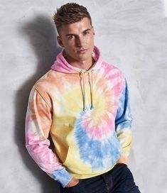 เสื้อฮู้ดมัดย้อมสำหรับผู้ชายเสื้อสเวตเชิ้ตโอเวอร์ไซส์ทรงหลวมแนวสตรีทเสื้อมีฮู้ดสไตล์ฮิปฮอปทรงหลวมเสื้อผ้าสำหรับผู้ชาย - Product Image 4