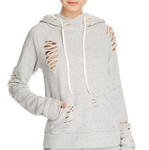 Basics Customization Sweat à capuche épais 100% coton molletonné grammage lourd délavé à l'acide effet vieilli et déchiré - Product Image 1