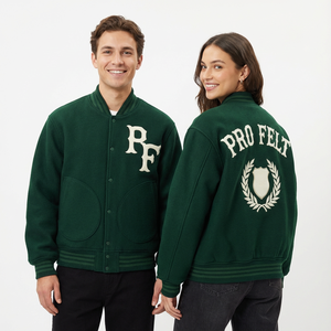 Veste de baseball en collage pour homme, 100% laine de haute qualité, veste universitaire brodée, boutons sur le devant, style veste universitaire - Product Image 4