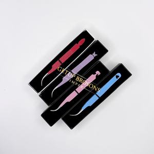 Poudre bleue, rose, violette, rouge, motifs découpés en diamant, acier inoxydable, anti-magnétique, anti-statique, fibre courbe dentée - Product Image 2