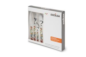 Durable Stainless Steel Flatware Set 24-pcs Mirror Polish Country Multicolor Japanese Geisha Oriental Design Kimono by Excelsa - Product Image 6