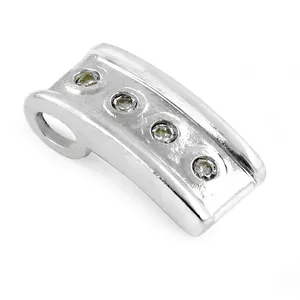 Pendentif élégant et moderne pour femme en argent sterling 925, zircone cubique, plaqué rhodium, or rose, platine, avec perle d'eau douce et chaîne maille gourmette - Product Image 1