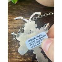 Collier libellule religieux en argent sterling avec turquoise, corail et or Sonoran, motif insecte, perle et diamant, par Andrew James – Cadeau
