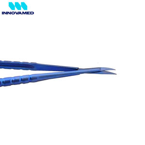 Micro tijeras de resorte de acero inoxidable Color titanio azul con hoja curva, diseño de resorte de 6,34 pulgadas para uso de precisión - Product Image 6