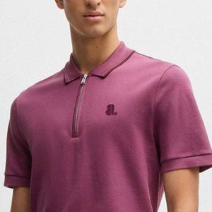 เสื้อสตรีทแวร์ผู้ชาย แขนสั้น ซิปหน้า 1/4 ซิป 1/2 ซิป ระบายอากาศได้ดี ผลิตจากใยไผ่ 100% ดีไซน์ซิปด้านหน้า - Product Image 5