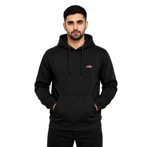 Sweat-shirt à capuche en coton pour homme, coupe classique, couleur unie, logo sur le devant, style décontracté, idéal pour l'automne - Product Image 1