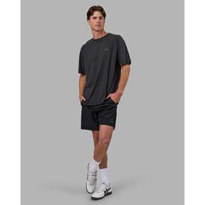 Camiseta Oversize Unisex de Algodón FLX - Negro Lavado - Estampado Serigrafiado Sólido Color Cantalupo - Product Image 6