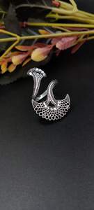 Anillo de latón de plata antigua ajustable Joyería de plata para niñas Plateado Réplica Piedra Trabajo Anillos de tamaño libre - Product Image 2