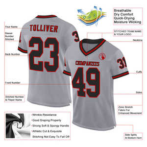 Camiseta de fútbol americano de estilo retro, uniforme de malla personalizado, ropa deportiva de alta calidad para clubes, entrenamiento, juegos juveniles universitarios - Product Image 2