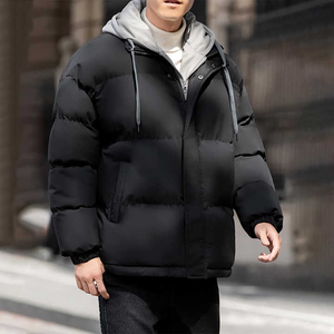 Chaqueta acolchada con capucha impermeable cálida negra de estilo de moda personalizada para hombre, chaqueta acolchada de invierno al por mayor - Product Image 6