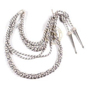 Aiguillette en fil d'argent personnalisable avec embout pour uniformes de cérémonie Fournisseurs de cordons de fourragère pour les fabricants d'uniformes - Product Image 4