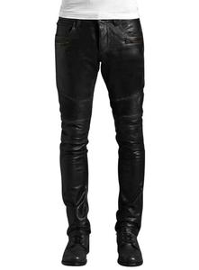 New Custom Men <b>Leather</b> Pants Slim Fit Black Men's 100% High Grade Soft <b>Leather</b> Pants <b>Legging</b> <b>Leather</b> Pants Motorbike Style - Product Image 6