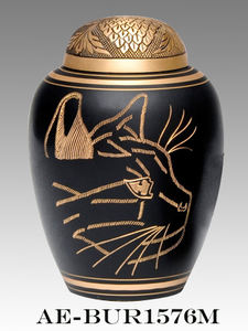 Urnas de cremación clásicas de latón para mascotas y humanos Símbolo de amor Lealtad y memoria Suministro funerario - Product Image 5