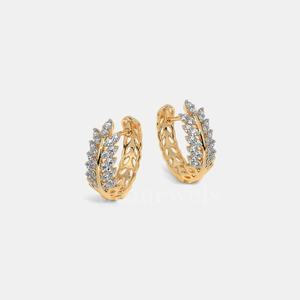 Vicky Hoop 925 Pendientes de diamantes de plata esterlina Oro rosa y plata Moissanite cultivado en laboratorio Natural DE LA India - Product Image 1