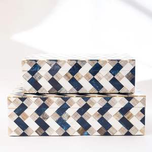 Boîte à bijoux faite à la main avec incrustation d'os blanc boîte de rangement élégante polie faite à la main personnalisée naturelle fabriquée à la main écologique - Product Image 2