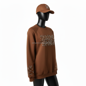 Sudadera de Mujer, Algodón y Poliéster, Color Marrón, Manga con Pedrería, Logotipo Personalizado, Estilo Adornado, Transpirable - Product Image 4