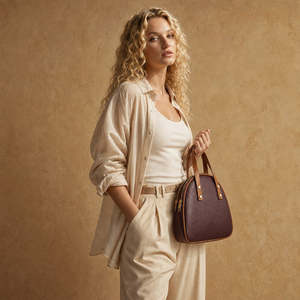 AP IDEA MODA Borsa e Zaino Antifurto in Vera Pelle Stile Bohémien con Motivo Orso - Made in Italy - Product Image 2