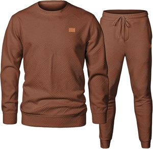 Ensemble de sweat-shirt à col rond bleu clair en coton, vêtements décontractés pour toutes les saisons, respirant, motif jacquard, unisexe adulte - Product Image 5