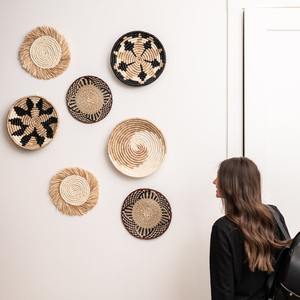 Panier mural Boho fait à la main, décoration murale en jonc de mer, articles de décoration de maison de luxe, décorations murales pour la maison fabriquées par le Vietnam FBA Amazon - Product Image 5