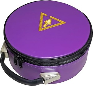 Étui pour casquette maçonnique Cryptique, Royal & Select Crown, violet brodé (emblème R&SM) - Boîte de transport pour chapeau maçonnique - Product Image 3