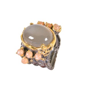 Bijoux en pierre précieuse pour femmes, bague en pierre de lune plaqué or, argent Sterling 925, Rhodium, bijou de styliste - Product Image 5