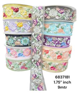 Rubans et lacets brodés à la machine sur mesure de différents modèles et en huit couleurs pour robes de mariée de 2.5 pouces de largeur - Product Image 6