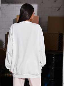 เสื้อฮู้ดสวมหัวพิมพ์ลายออกแบบได้ตามต้องการสำหรับผู้หญิงผ้าฝ้ายโพลีเอสเตอร์ระบายอากาศได้แขนยาวยาวสไตล์ฟิตเนส - Product Image 3