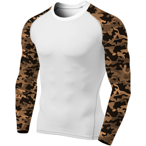 Por encargo sublimado manga larga Camo Brazilian Jiu Jitsu hombres Rashguards venta al por mayor tasa transpirable personalización OEM2025 - Product Image 3