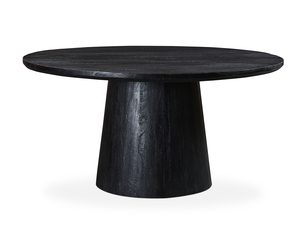 Rắn xoài gỗ vòng bàn ăn sandblasted Đen Matt kết thúc bề mặt mịn đầu thon bệ cơ sở gỗ bàn ăn - Product Image 6