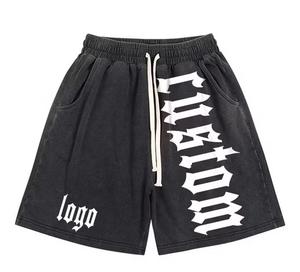 Short personnalisé de haute qualité pour hommes, short de jogging délavé à l'acide avec patch brodé, shorts colorés de lavage à l'acide dans la rue - Product Image 5