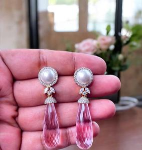 Pendientes Elegantes y Modernos para Mujer, con Circonita, Plateados, para Fiestas y Bodas, Hechos Principalmente de Latón, Regalo de Moda - Product Image 3