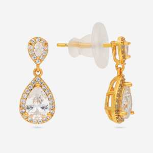 92.5 <b>Silver</b> Pendant <b>and</b> <b>Earring</b> <b>Set</b> with Chain Pear Emerald Cut Zircon Fine Pearl Jewelry for Weddings Parties 191388 Model - Product Image 4
