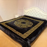Couverture Raschel en Vison Double Couche pour Lit Double, Nouveau Design, Vente en Gros, Prix Usine, Portable, Super Douce, Personnalisable pour l'Hiver