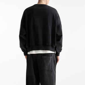 Impression DTG personnalisée col montant surdimensionné lourd 400 GSM éponge française 100% coton blanc hommes col rond sweat à capuche - Product Image 5