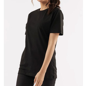 Camiseta de algodón de peso pesado Vintage clásico de nuevo estilo para mujer Color negro ecológico para verano - Product Image 2