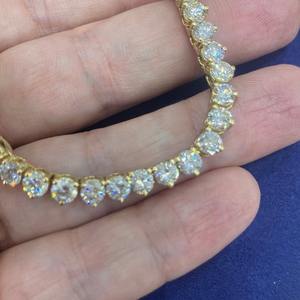 Premium Lab-Grown Brilliant Brilliant Cut Diamond Tennis <b>Necklace</b> 26 Inch 14KT Yellow Gold 47.10 Carat IGI VVS2 3 Prong Setting - Product Image 6