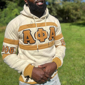 เสื้อฮู้ด Kapa Alpha PSI แบบสวมศีรษะใช้ได้ทั้งชายและหญิงเสื้อมีฮู้ดแฟชั่นโอเวอร์ไซส์สีทอง - Product Image 3