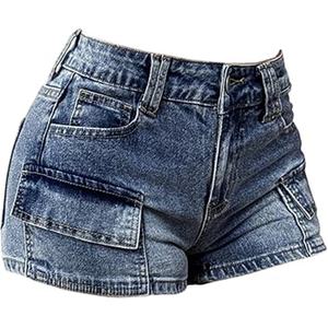 Pantalones cortos de mezclilla-2025 Pantalones cortos de mezclilla hasta la rodilla para mujer transpirables de alta calidad Venta caliente - Product Image 1