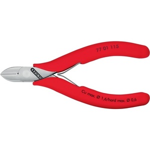 KNIPEX Electronic Side Cutters 115 mm Length Shape 0 Beveled <b>Edge</b> Mirror-Polished <b>Plastic</b> Coating for Paper Scissors - Product Image 3