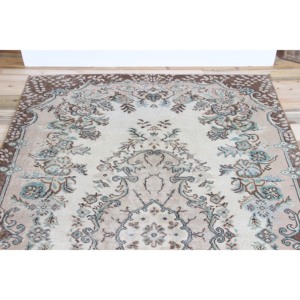 Alfombra Turca Grande de 4.8x8.5 pies, Alfombra Vintage Marrón con Diseño Floral de Lana - Product Image 4