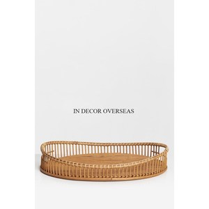 Tamaño y logotipo personalizados disponibles Calidad exclusiva ratán hecho aspecto elegante MESA CENTRO DE MESA artículos de comida que sirven bandeja de lujo - Product Image 4