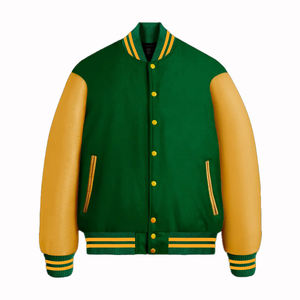 Chaqueta Universitaria de Béisbol Personalizada de Alta Calidad para Hombre, Mangas de Cuero con Parches Bordados en Chenilla - Product Image 1