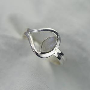 Bague en argent de style Boho pour femme 925 Sterling pierre de lune pierre précieuse cadeau de mariage fait à la main bijoux classiques avec thème d'amour - Product Image 2