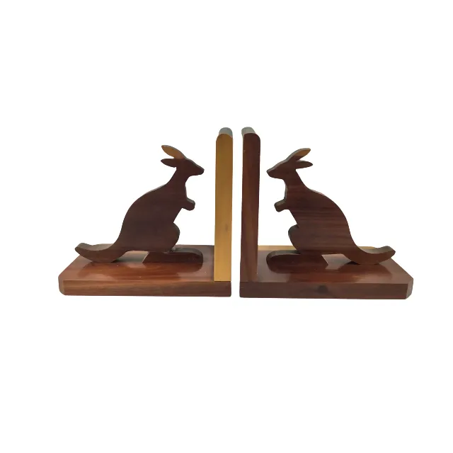 100% doğal ahşap yapılmış Bookends oturma odası masası dekorasyon kullanımları için şık tasarım el yapımı Bookends