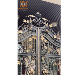 KHP Royal Wrought Iron Driveway <b>Gates</b> High Quality Rotproof Galvanized Finish For House Villa Garden <b>Trellis</b> <b>Gate</b>. - Product Image 4