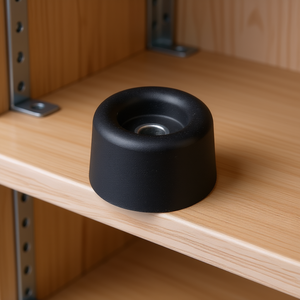 Black Rubber Door Buffer 40mm Height 40mm Diameter Dowel Mounting-25 Pack <b>Shelf</b> Grip <b>Liners</b> - Product Image 3