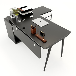 Executive Tapered Leg <b>Desk</b> 160x140cm 70cm Desktop Assembled <b>Computer</b> <b>Desks</b> - Product Image 1