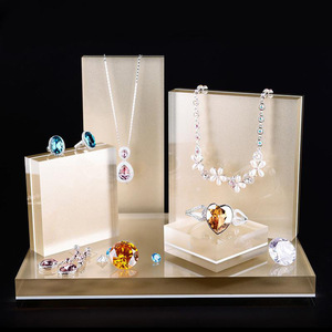 Premium Transparent <b>Acrylic</b> Solid Display <b>Block</b> for Jewelry, Watches, Decorative Items, Cosmetics, Collectibles, and Luxury Reta - Product Image 2