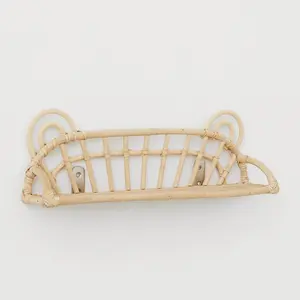 Hot Sale Rattan wall shelf with ears on the top and metal fittings at the back for hanging Wholesale Vietnam Supplier